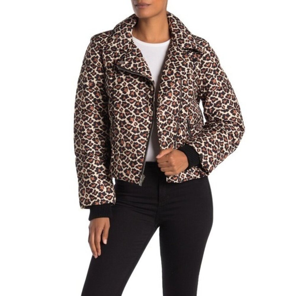 Diane Von Furstenberg Coat Paulina Leopard Print Down Quilted Jacket XL $595 NWT